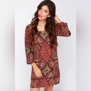 NWT Billabong Gypsy Sol Multi Print Dress Small